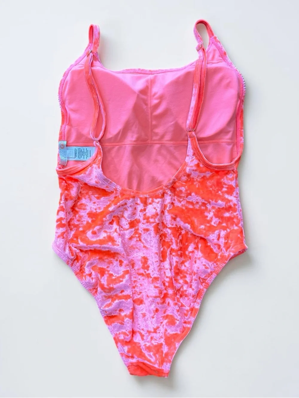 GB velvet neon pink/ orange swimsuit-L